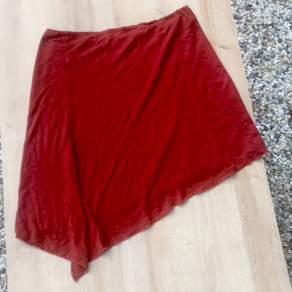 Sexy stretch cotton asymmetrical skirt